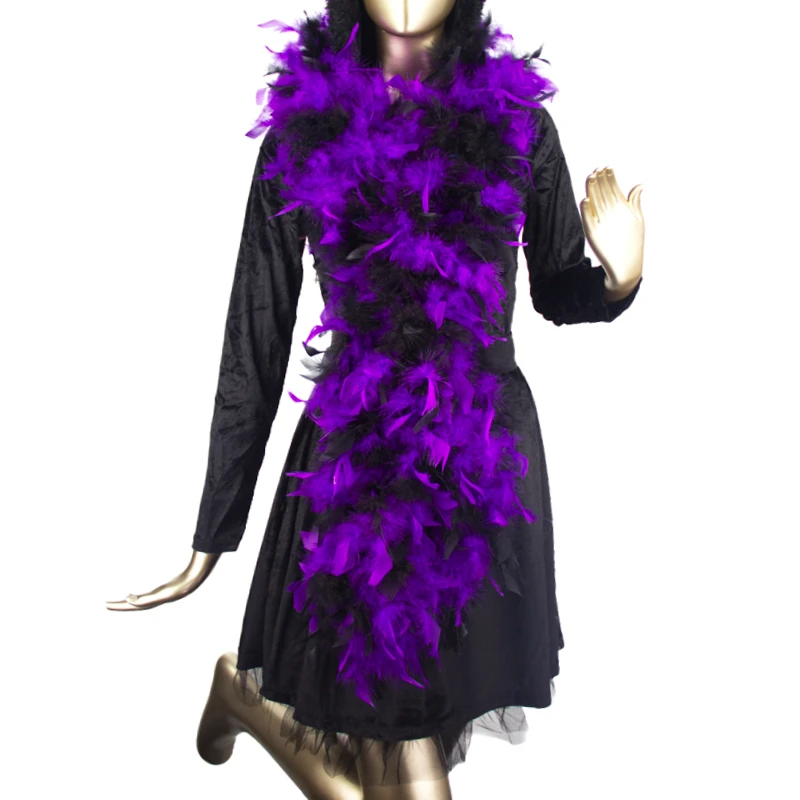 Factory Direct Manufacture Fluffy Turkey Feather Boas for Parades Carnival Dancing Party Mixed Rainbow Feather Boas