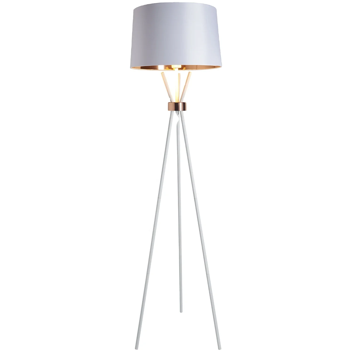 
 Современная Напольная Лампа с атласным черным штативом, Высокий современный напольный светильник с барабанным абажуром  