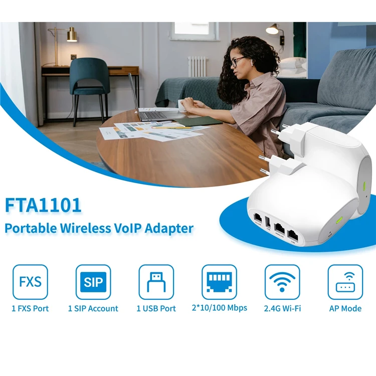 Микромаршрутизатор voip FTA1101 шлюз с портом RJ11 FXS + RJ45 Lan для использования дома или в офисе