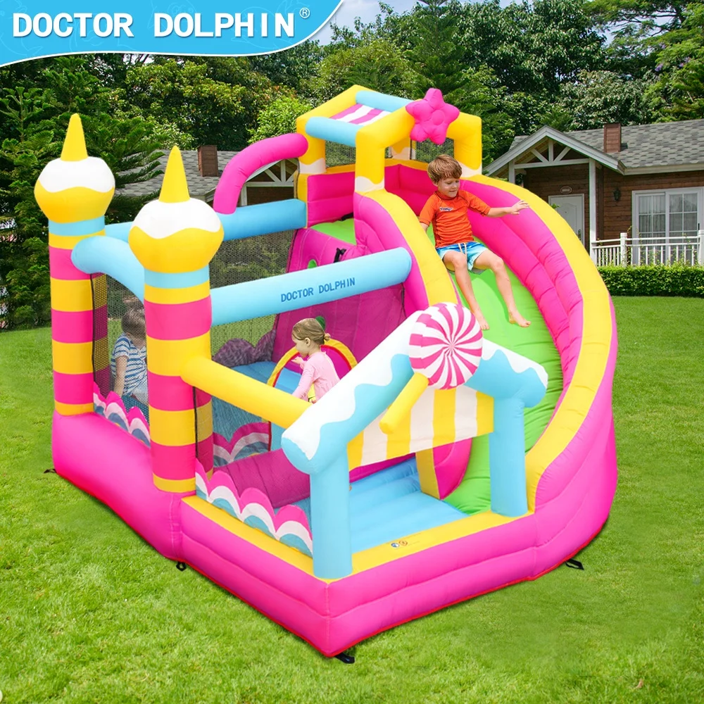 Doctor Dolphin New Style Pink Inflatable Kids Bouncer Party Cheap Character Bounce House Inflatable Large Bouncy Castle for Sale