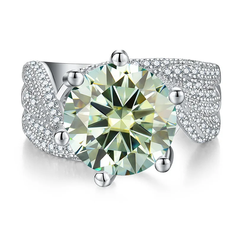 5CT carat Moissanite blue green yellow red colorful Diamond Wedding Ring for Women 925 Silver Moissanite Luxury Jewelry