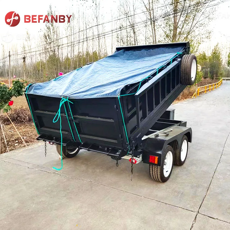 Hot Sale 5 Ton With Legs Tandem Axle Hydraulic Dump/Car/Tipper Trailer