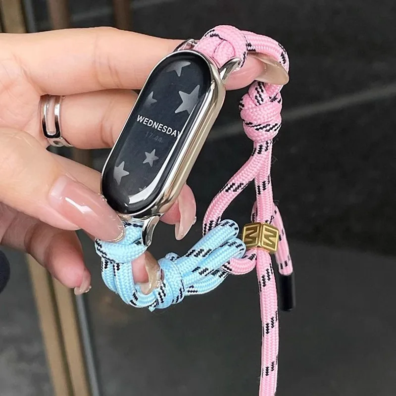 Breathable Replacement Bracelet Strap for Xiaomi Mi Band 9 8 Braided Wristband NFCNeutral Sports Charm Bracelet