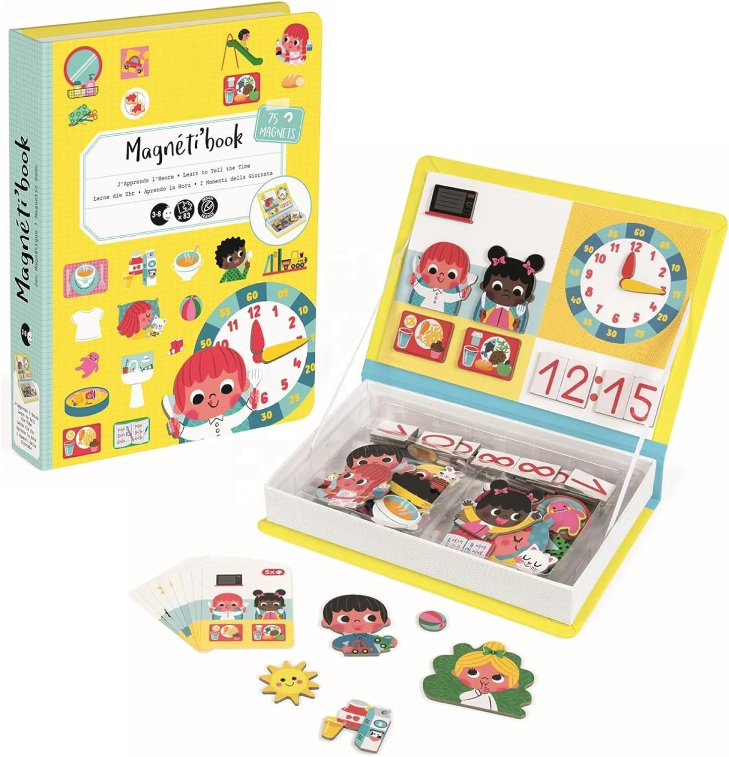 Pre-school Learning Toys Magnetic Book Jigsaw Puzzle Boxes Magnetic Telling Time Game for Kids