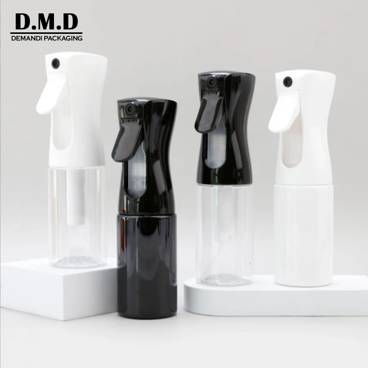 Wholesale white black 100 ml 200ml 300 ml 500ml 10 oz plastic water clear fine mist continuous sprayer bottle for hair salon