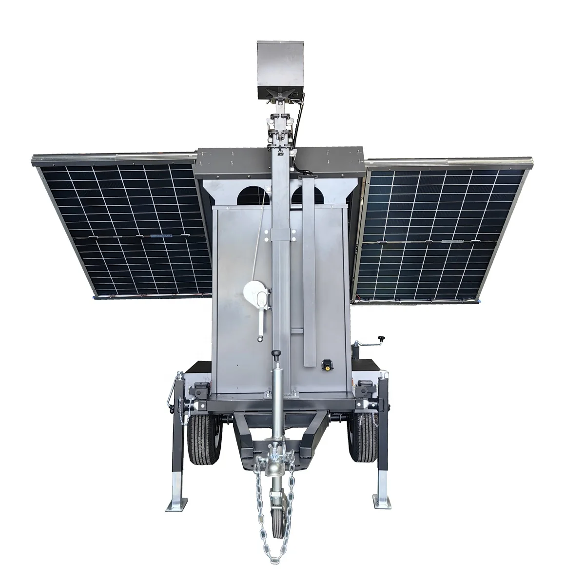 3*400W solar panels security mobile surveillance camera cctv trailer for construction site monitoring