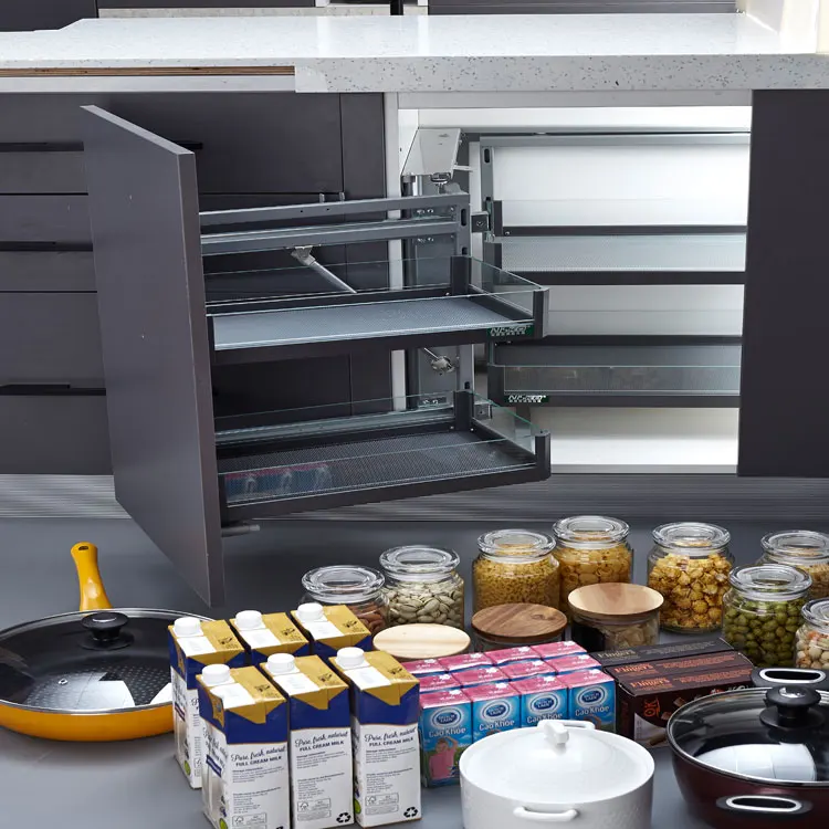 kitchen accessories glass magic corner basket with mat aluminum and glass