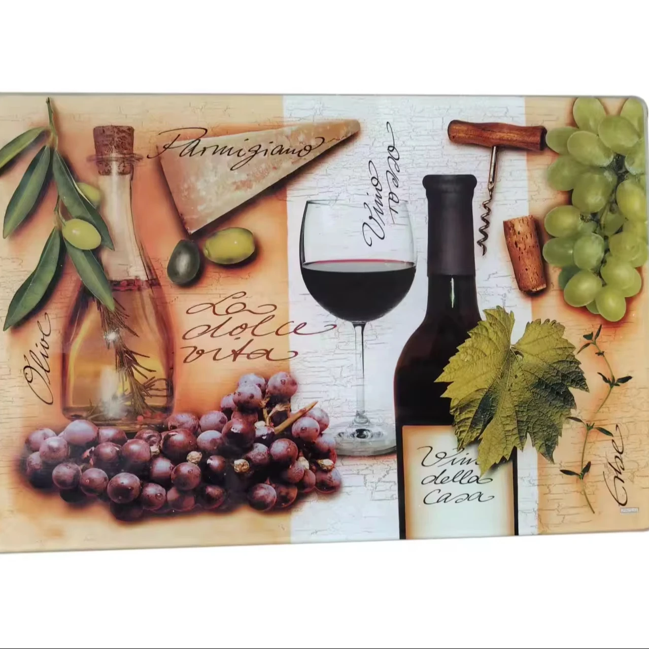 Tempered  glass  kitchen chopping board  and coffee cup