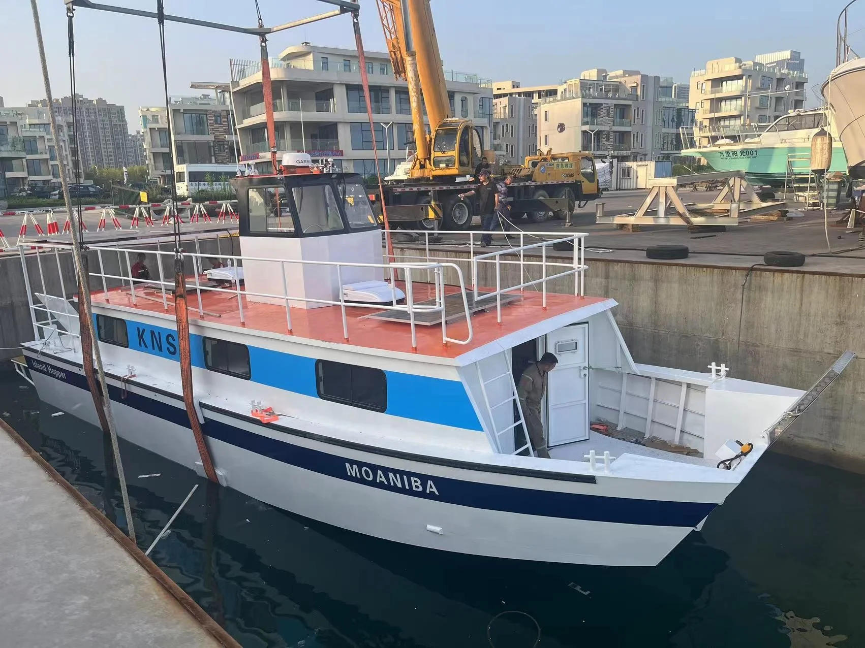 50ft 50-70 Seats Open Sea Aluminum 5083 Catamaran Ferry Landing Boat  For Sale