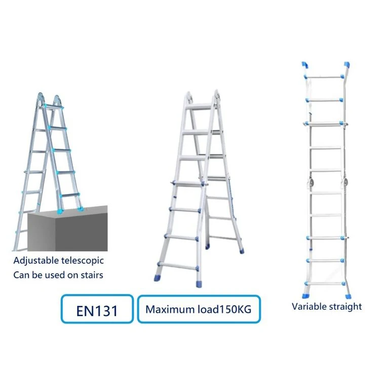 New Telescoping Multi Functional Retractable Ladder Aluminum Step Ladders Double Side Multipurpose ladders