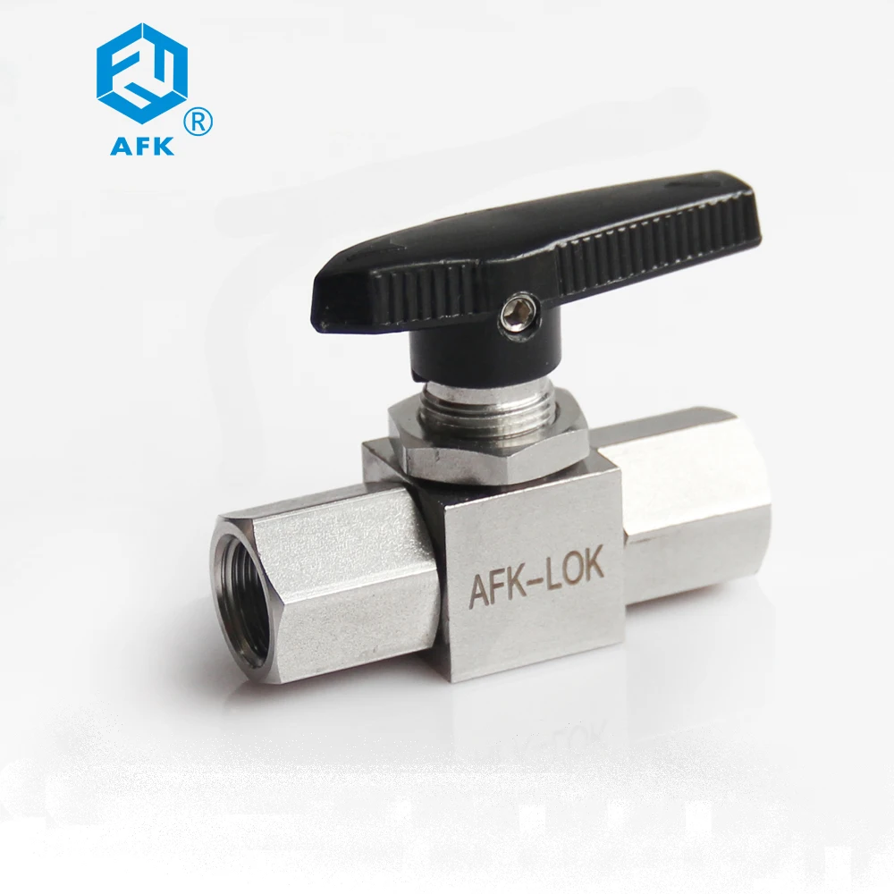 316L Stainless Steel Female Thread Two-Way Instrumentation Ball Valve Manual Control High Pressure 3000psi Gas 1/4in 3/8in