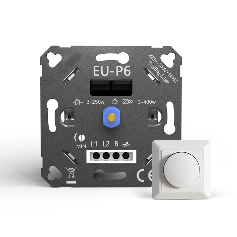 Factory price 2 way connection EU dimmer 400W eu standard led light switch controller