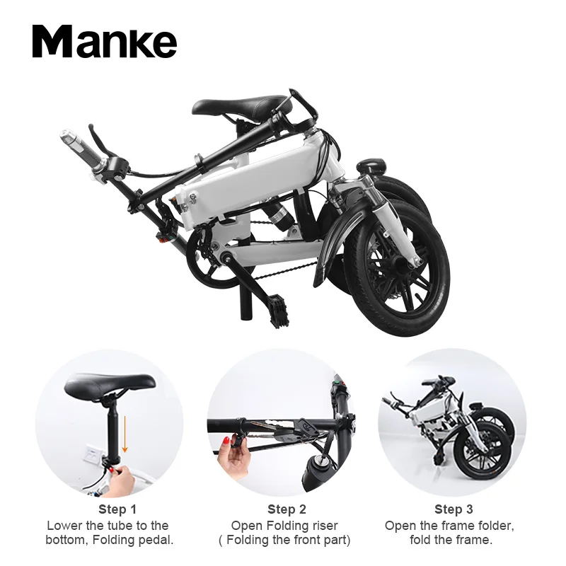 
250W 14inch 3 wheel Electric bike Bicycle for adults UK/AU/EU/US plug 
