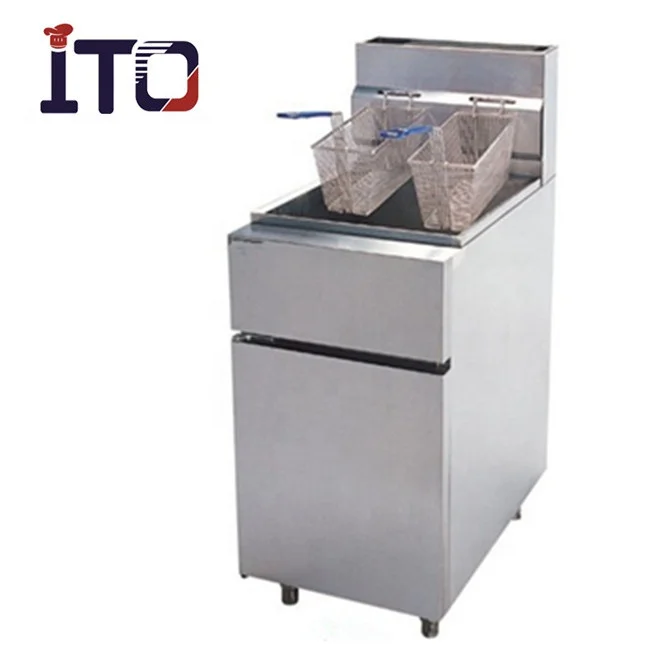 Одиночный резервуар двойной корзин промышленные газовая фритюрница с 3 конфорки