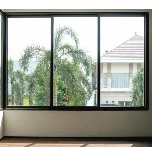 Nuoxin Energy Saving Tempered Glass Windows Double Glazed Slim Aluminum Sliding Window For House