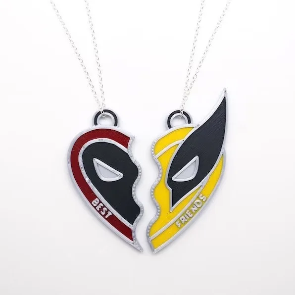 2pcs Superhero Matching Bracelets Wolverine Best Friends Heart Couples Friendship BFF Bracelets for BFF Friendship Jewelry