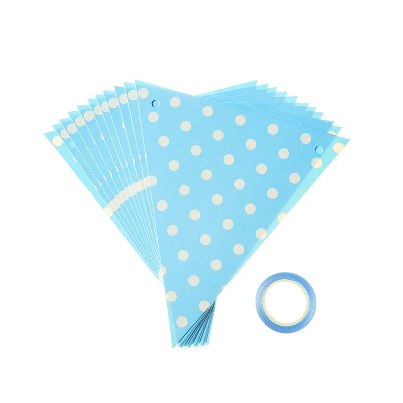 Polka Dot Pattern Reusable Paper Banner Triangular Garland for Party Festival Celebration with Competitive Price