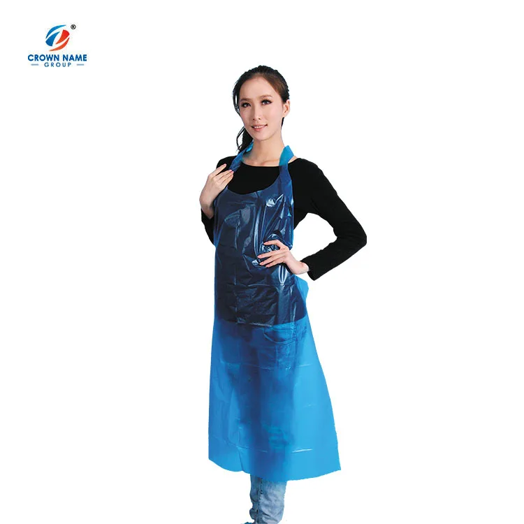 Hight quality white blue waterproof medical plastic PVC apron disposable PE apron