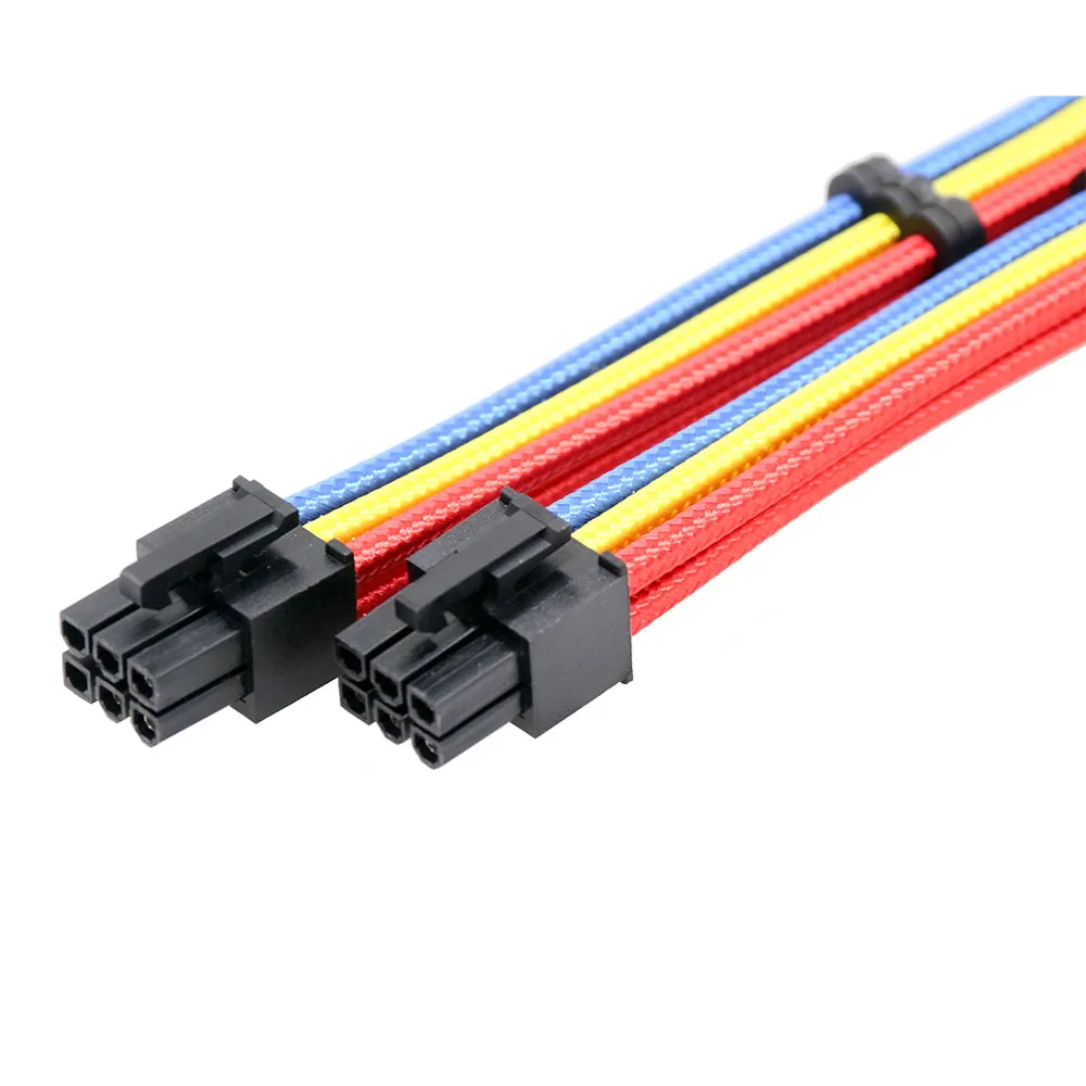 SAMA Braided Sleeved PSU Extension Cable Kit ATX Sleeved Power Supply Extension Cable with Comb