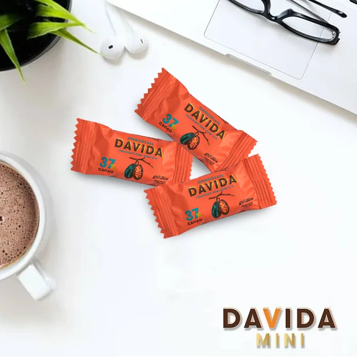 DAVIDA Wholesale High Premium Attractive Delicious Mini Chocolate Bars 37% Surprisingly Smooth Cocoa Colombia