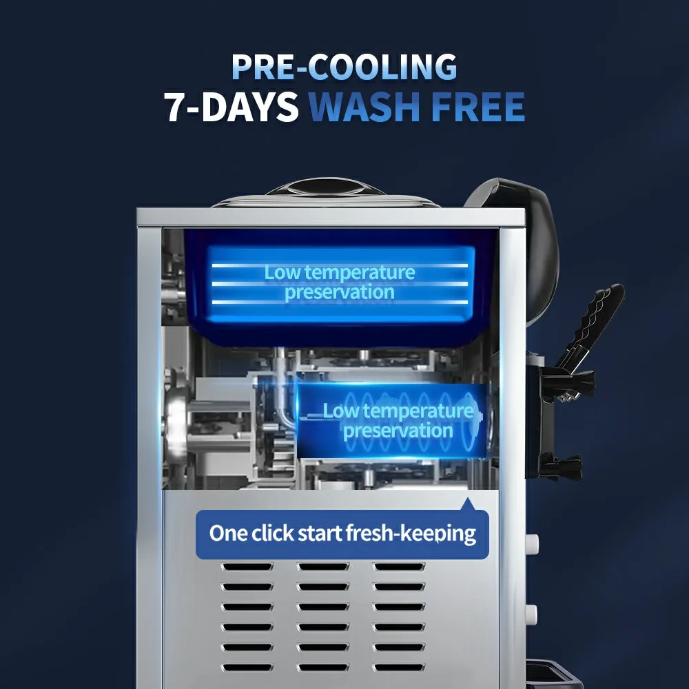 New release commercial rolled ice cream machine soft ice cream maker for milk tea shop cream ice machines