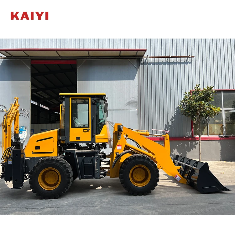Shandong Kaiyi 10-80s Professional Backhoe Loader Mini Wheel Tires Loader And Excavator For Sale