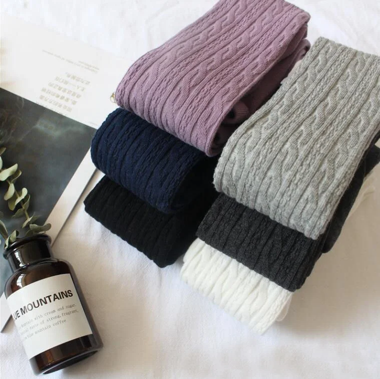 Wholesale Baby Girls Tights Cable Knit Leggings Stockings Pantyhose Infants Toddlers Stockings School Tights for 2T-12 Years