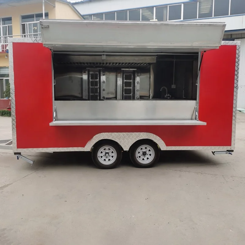 USA Sale Mobile Food Cart Food Truck for Seasoning Plant Fruit Raw Material European Coffee Cart