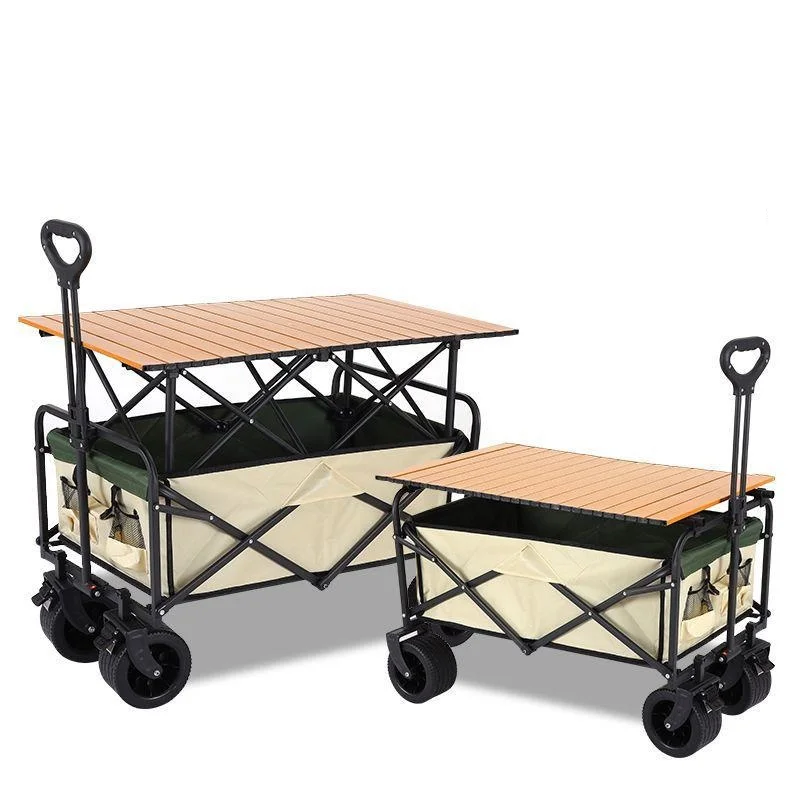 New Lifting Camping Trolley Trailer Outdoor Foldable Oversized Camping Trolley Picnic Cart Stall Trolley