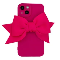 Fluorescence Matte 3D Cute Bowknot Soft Silicone Phone Cases For iPhone 14 13 Pro Max 12 11 XR 7 8 Plus Camera Protective Cover