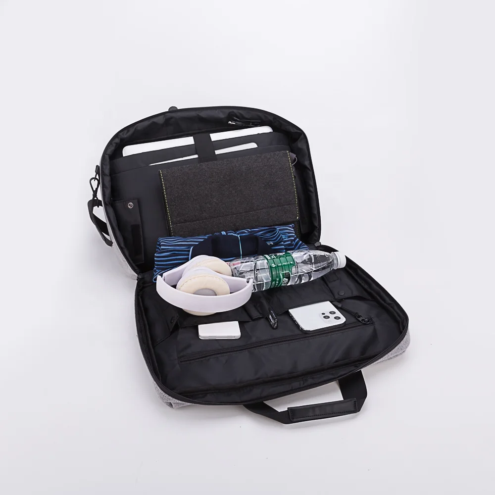 New Design Men Briefcase with Secret Compartment Canvas Shoulder Bag