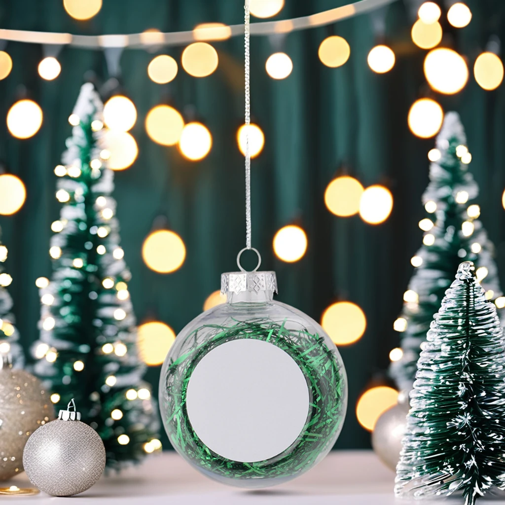 Personalized Custom Logo Blank Sublimation Plastic Christmas Decorations Ball Sublimation Blank Christmas Tree Ornaments Balls