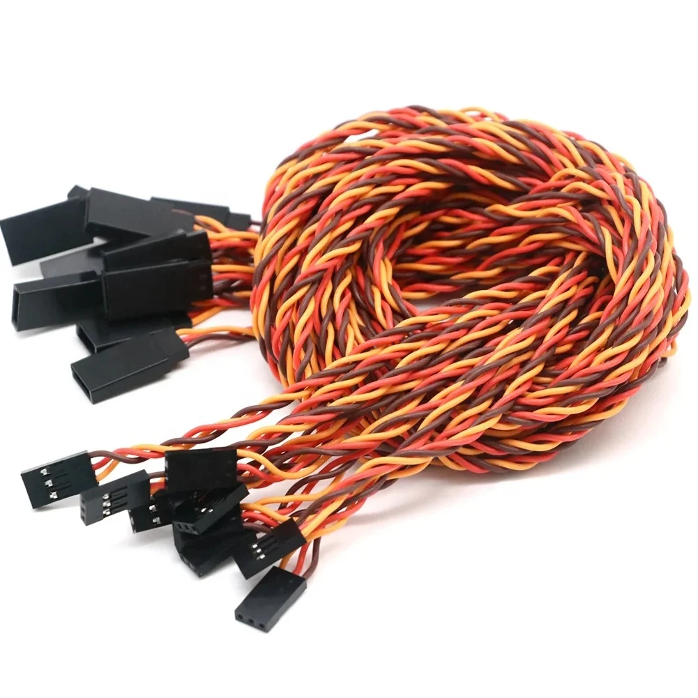 JR Futaba Servo Extension Wire Male to Female Anti-interference Twisted Cable 60CM 80CM For RC Drone Helicopter Parts