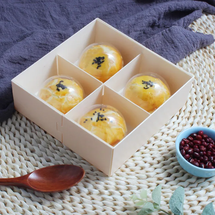 Biodegradable Custom Wooden Food Packaging Box Wholesale Snacks Cupcake Egg Tart Waffle Brownie Packaging Box Foldable To Save F