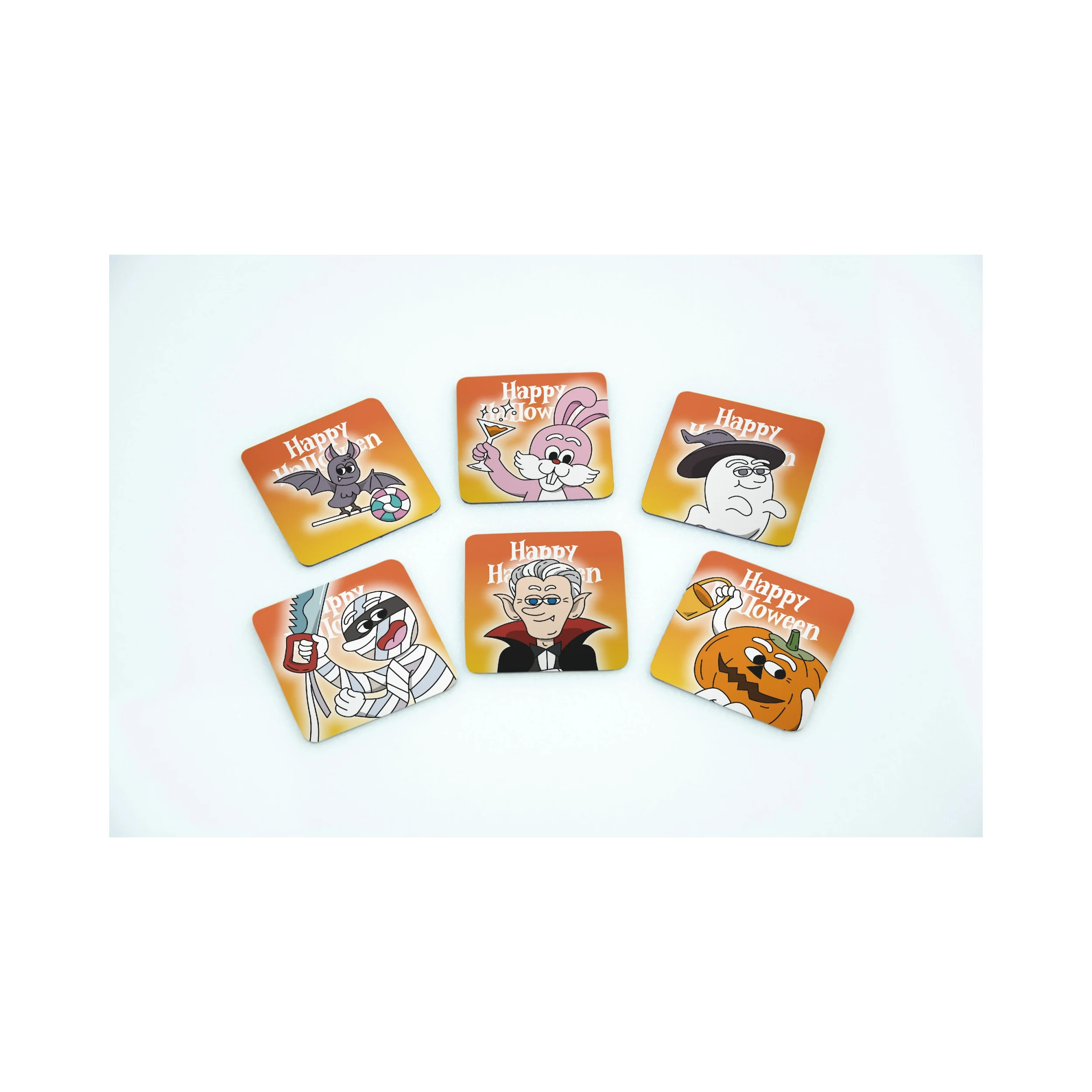 Good End Price Custom Printed Sublimation Blanks 5X5 Square Fridge Magnet- Halloween