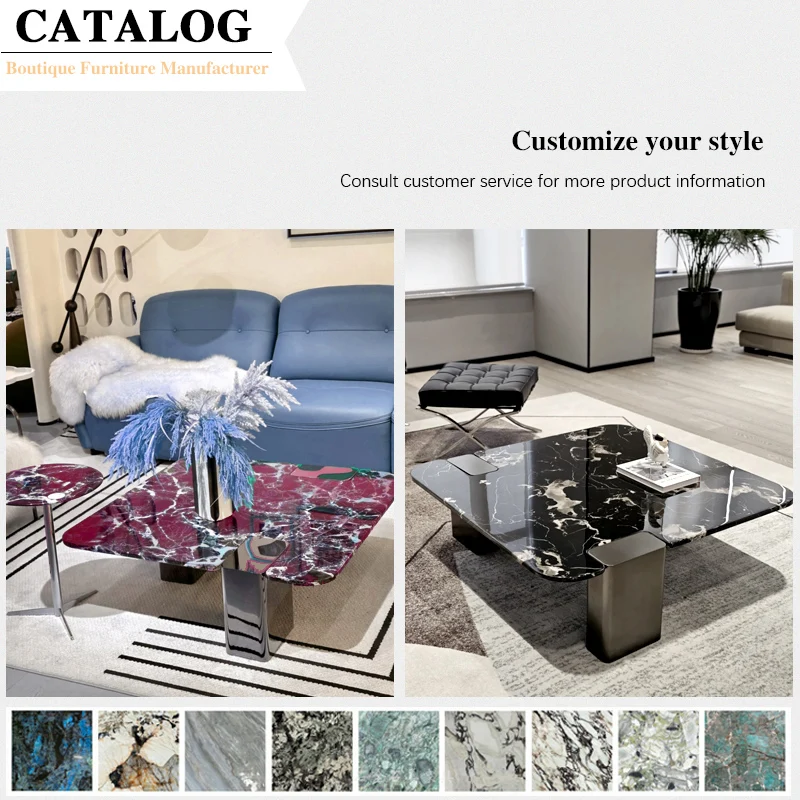 Home Furniture Set Elegant Coffee Table Living Room Coffee Corner Centre TV Table marble Tea Table