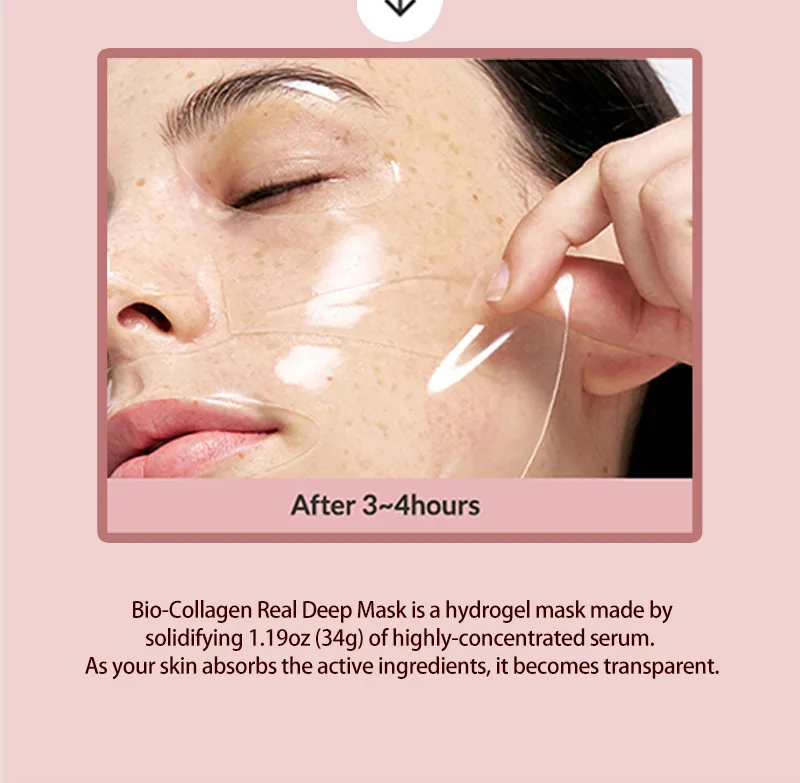 BIO-COLLAGEN REAL DEEP MASK for Face Skin Care Hydration Strong Adsorbency Crystal Facial Mask