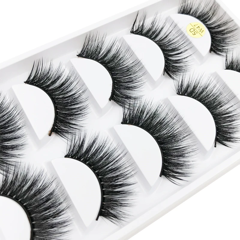 5 Pairs/Tray Handmade Cotton & Silk Protein Reusable Magnetic Eyelashes  Easy to Use with Factory Outlet
