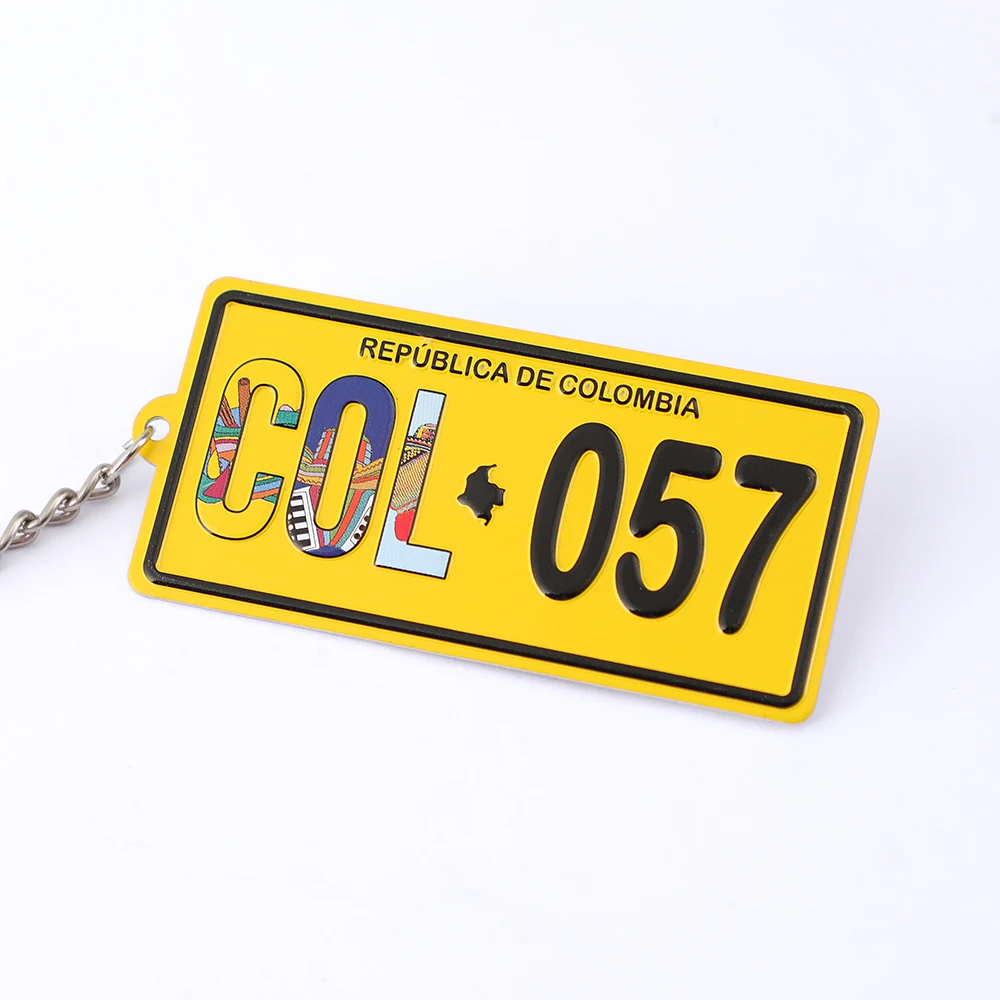 Factory Making Supply Luxury 3D aluminum Alloy Metal Custom Souvenir Car License Plate Matel Keyring Keychain
