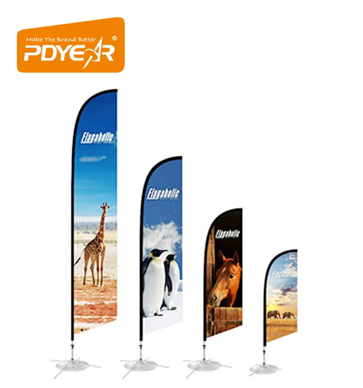 2025 New advertising Outdoor Custom Design Flying Banner Fiberglass Pole Feather Teardrop Beach Blade Knife Flags