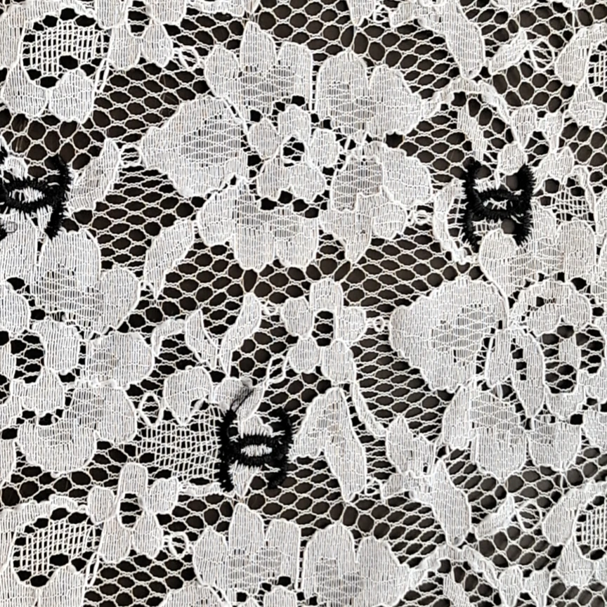 100%polyester knitted frivolous lace wedding lace fabric white fabric lace with sequins bridal fabric