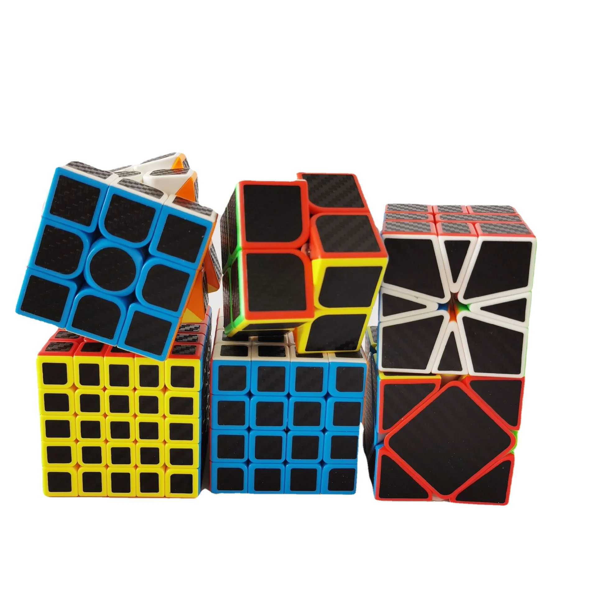 Hot Selling Fast Magic Cube speed puzzle professional cube Carbon Fiber Sticker Smooth  Cube Puzzles Educational Toys for Kids