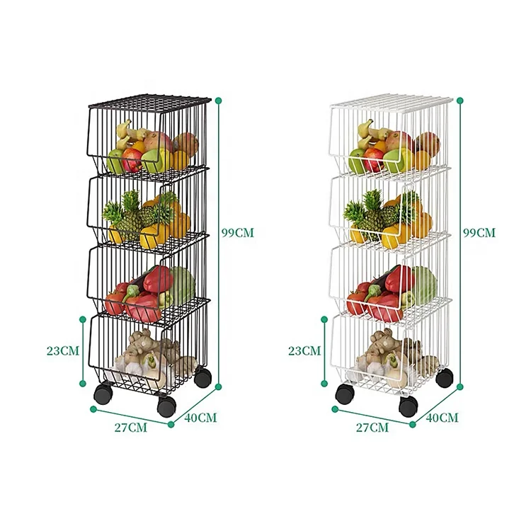 Kitchen Fruit Vegetable Bedroom Clothe Toy Boby Wash Storage Basket Organizer Shelf Holders With wheels Or Desktop