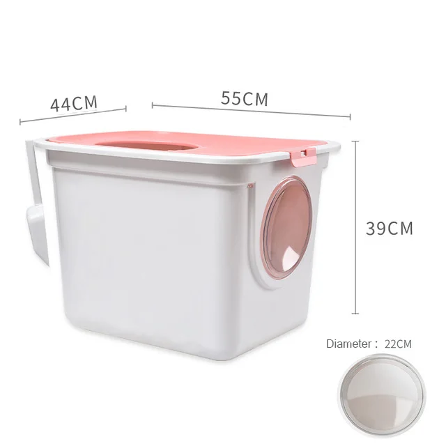 
Quick Delivery Fashion Cat Clean Up Products Plastic Large Space Enclosed Training Cat Toilet Box Cat Litter Box Mat Sandbox 