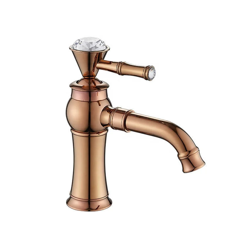 
Смеситель для раковины HUADIAO 2021 с одной ручкой, смеситель для раковины с широким покрытием, розовое золото, смеситель для раковины, латунный кран для ванной комнаты в отеле 