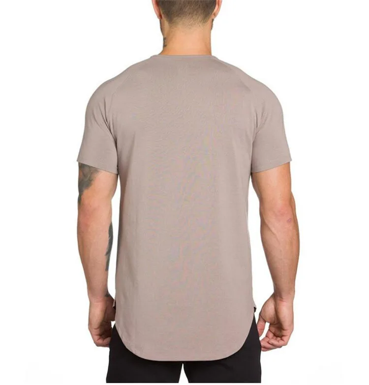 Solid Color Comfortable Quick Dry Plus Long Loose Cotton Sportswear Short Sleeve Shirts for Men