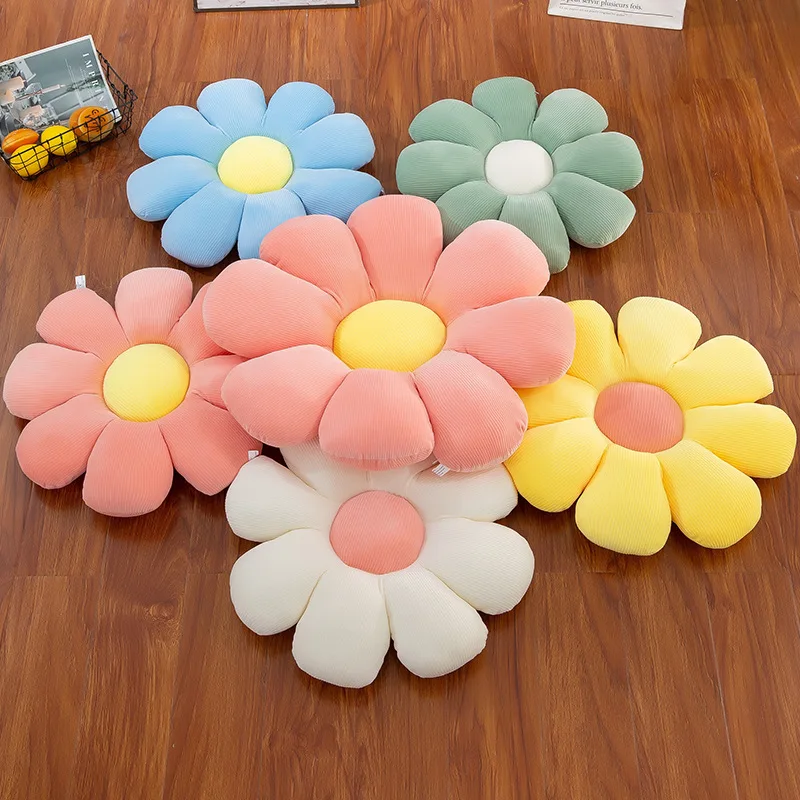 New Arrivals Daisy Flower Seat Cushion Cute Flower Shape Throw Pillow Soft Stuffed Plus Flowers