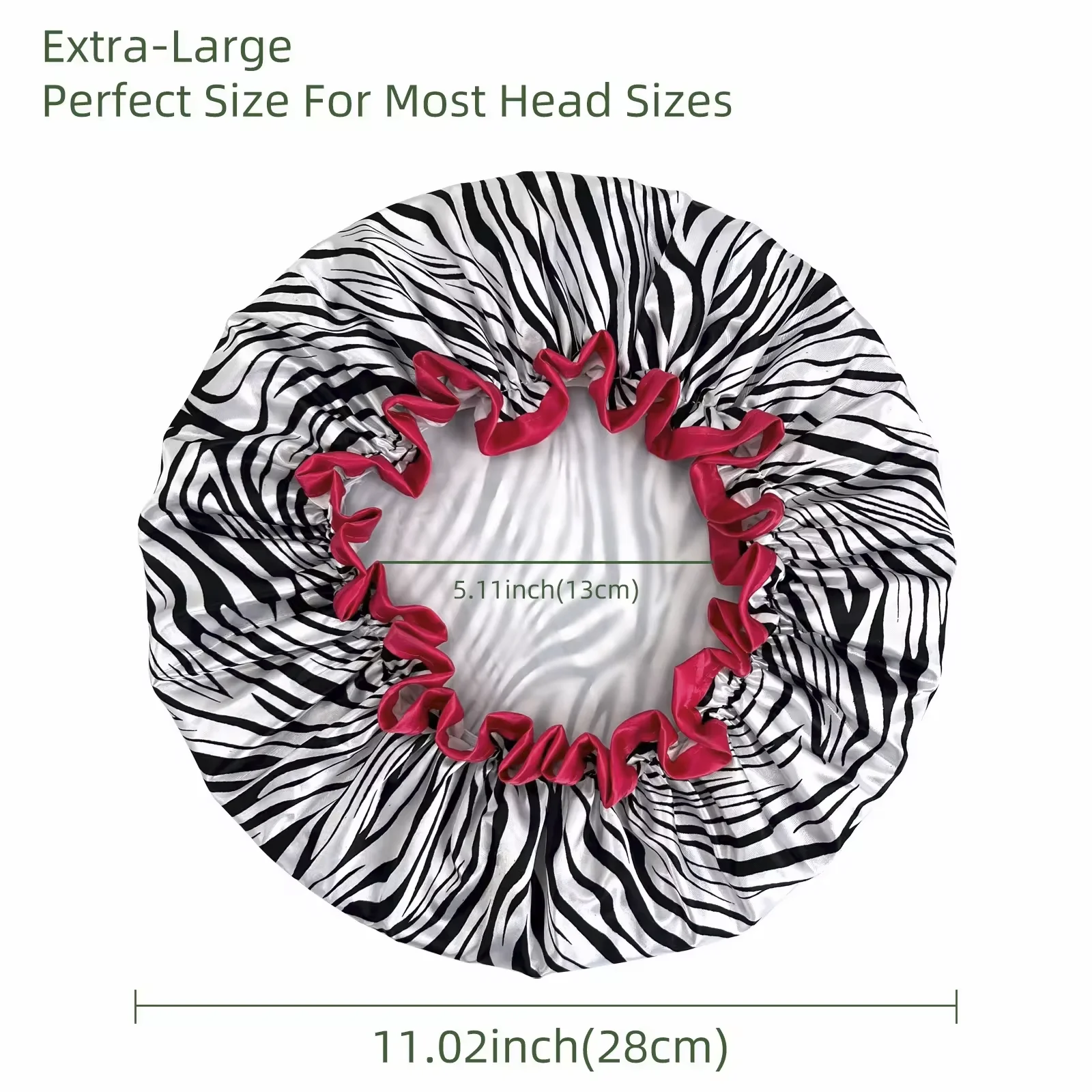 Double Layer Satin shower caps Fabric Waterproof Reusable Shower Caps for Bathing