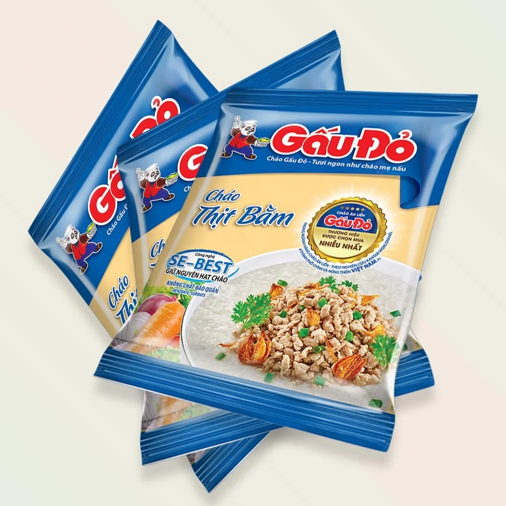  Вьетнамская Здоровая и дешевая мгновенная каша 50 г со вкусом мяса (халяль) пакетов в