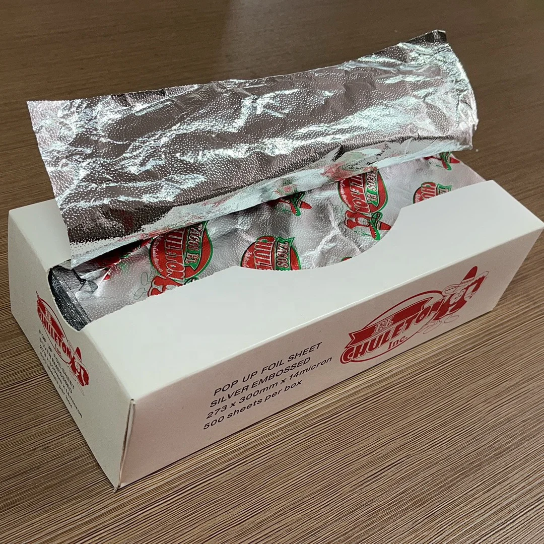 273*304 mm printed pop up foil sheets for food wrap